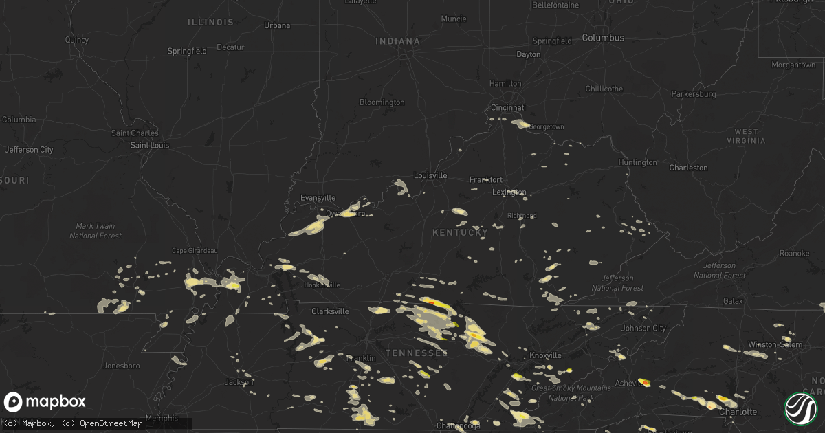 Hail map in Kentucky on July 8, 2016