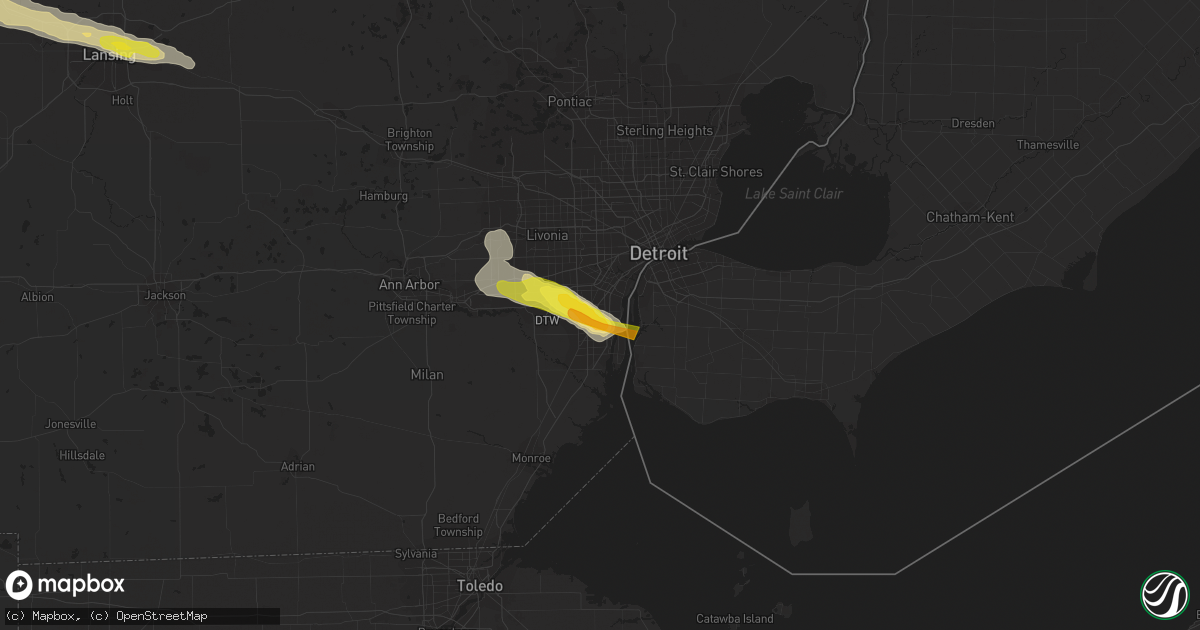 Hail map in Southgate, MI on July 8, 2016