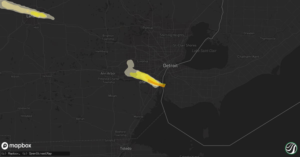 Hail map in Taylor, MI on July 8, 2016