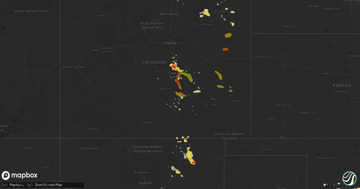 Hail map on July 8, 2016