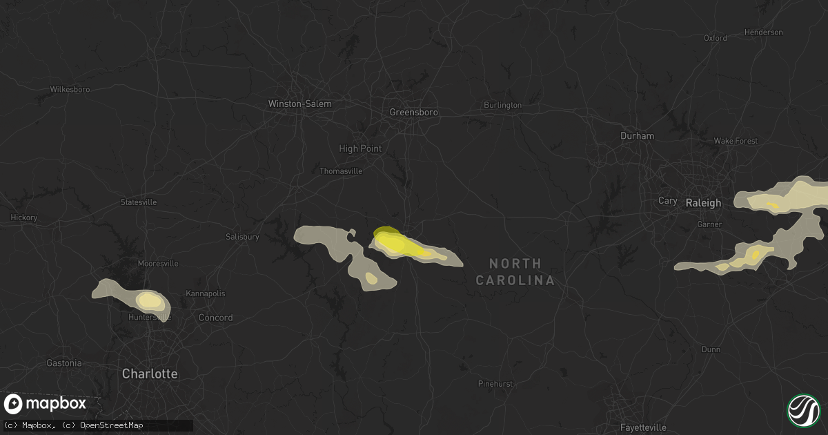 Hail map in Asheboro, NC on July 8, 2017