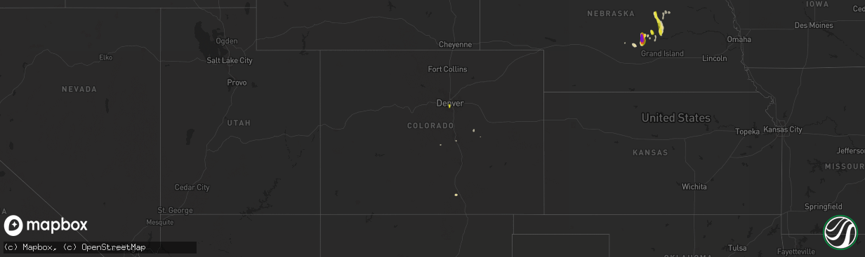 Hail map in Colorado on July 8, 2017