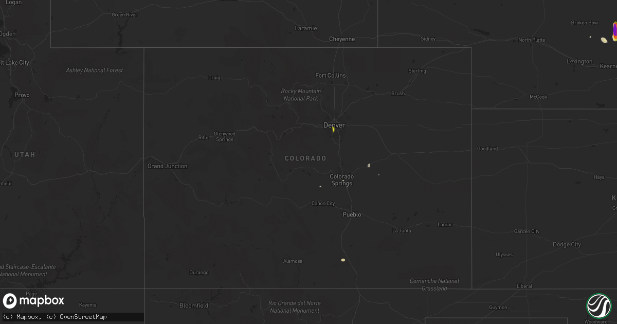 Hail map in Colorado on July 8, 2017