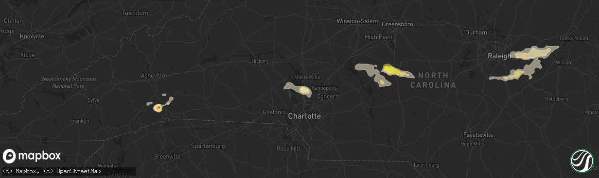 Hail map in Cornelius, NC on July 8, 2017