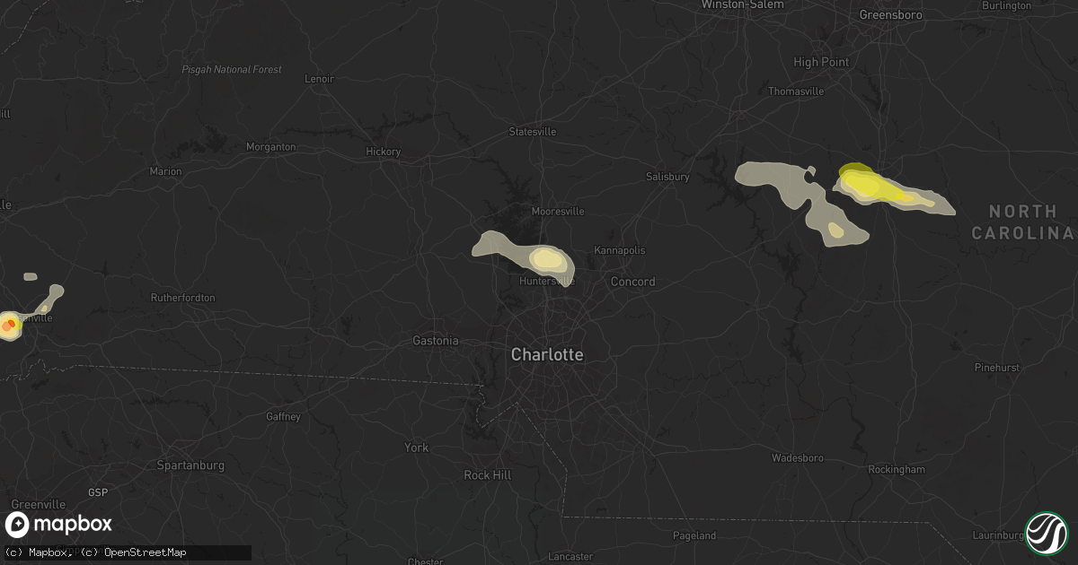 Hail map in Huntersville, NC on July 8, 2017