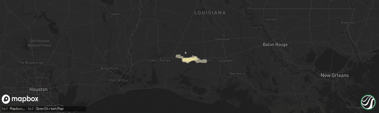 Hail map in Jennings, LA on July 8, 2017