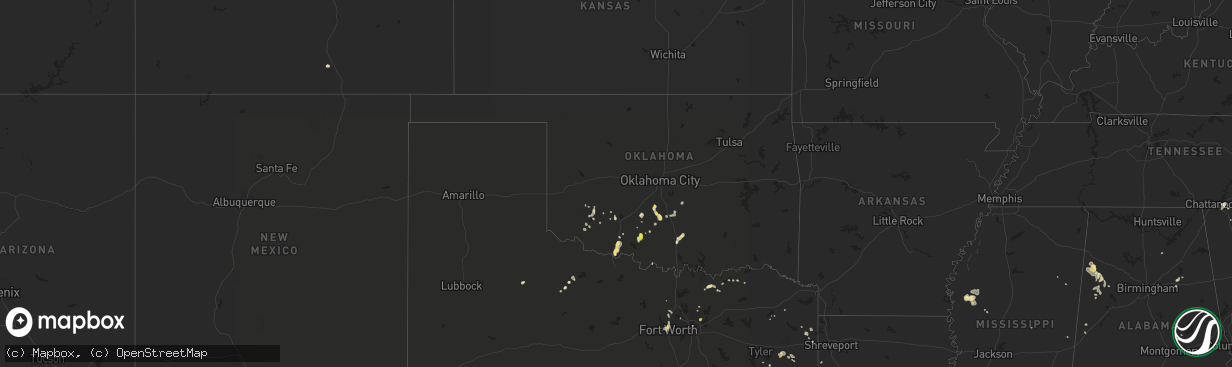 Hail map in Oklahoma on July 8, 2017