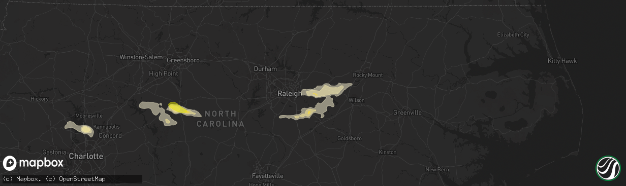 Hail map in Wendell, NC on July 8, 2017