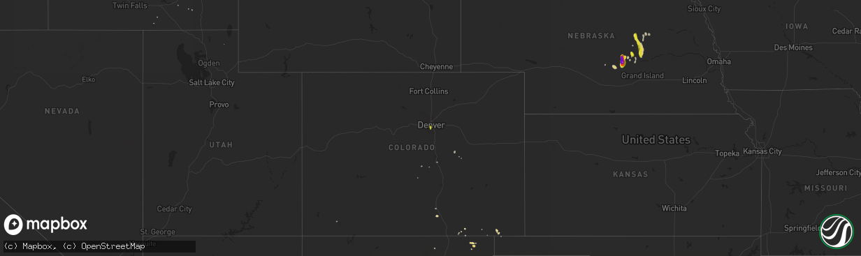 Hail map on July 8, 2017