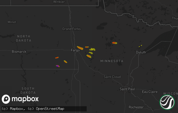 Hail map preview on 07-08-2018