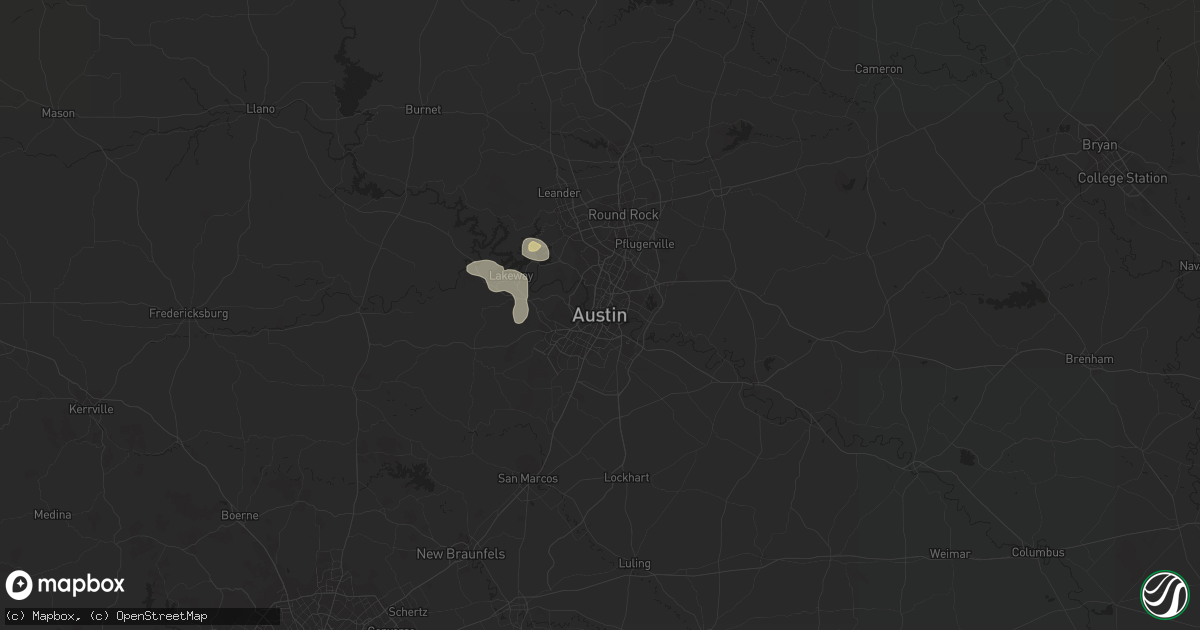 Hail map in Austin, TX on July 8, 2019