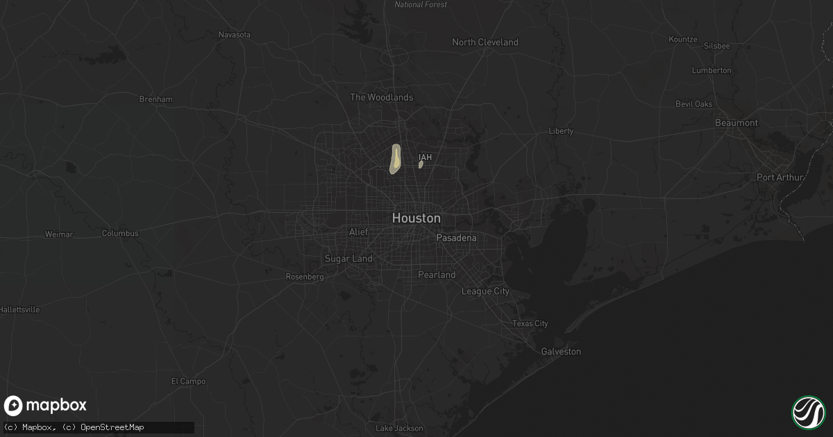 Hail map in Houston, TX on July 8, 2019