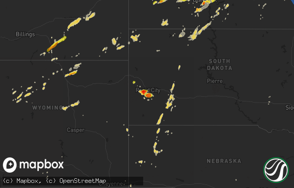 Hail map preview on 07-08-2019