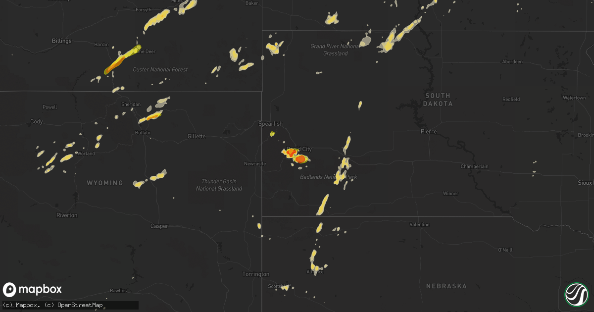 Hail map on July 8, 2019