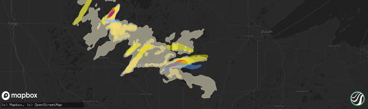 Hail map in Aitkin, MN on July 8, 2020