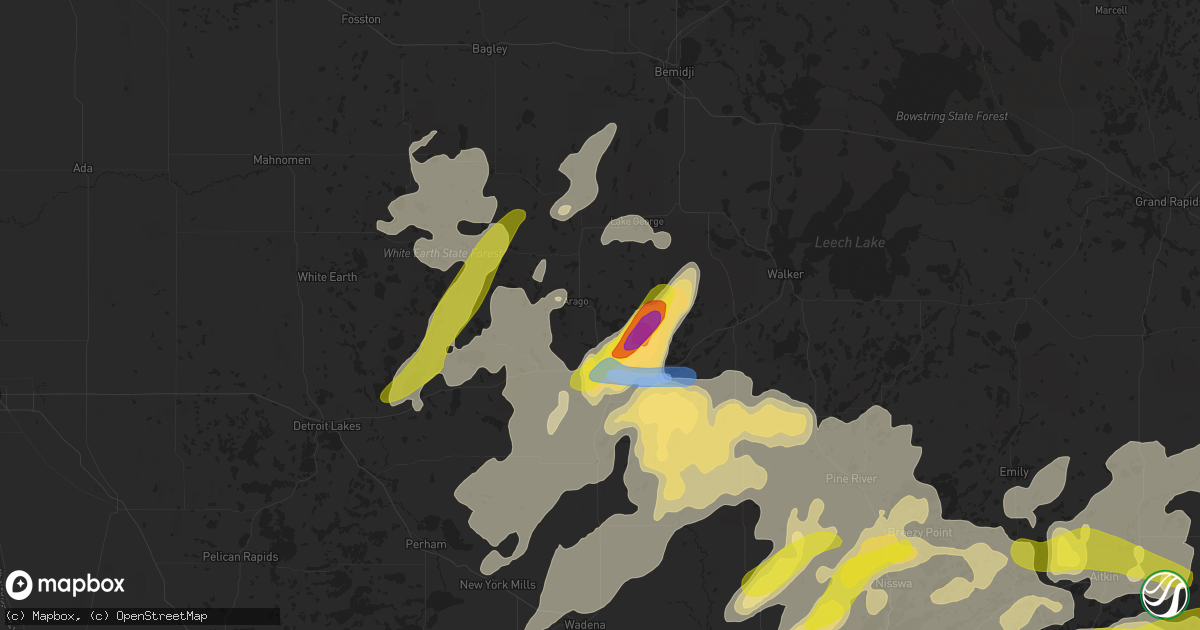 Hail map in Park Rapids, MN on July 8, 2020