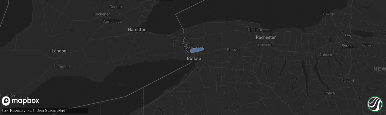 Hail map in Buffalo, NY on July 8, 2021