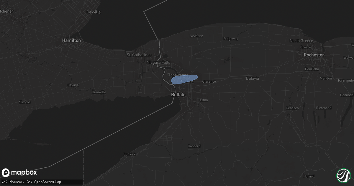 Hail map in Buffalo, NY on July 8, 2021