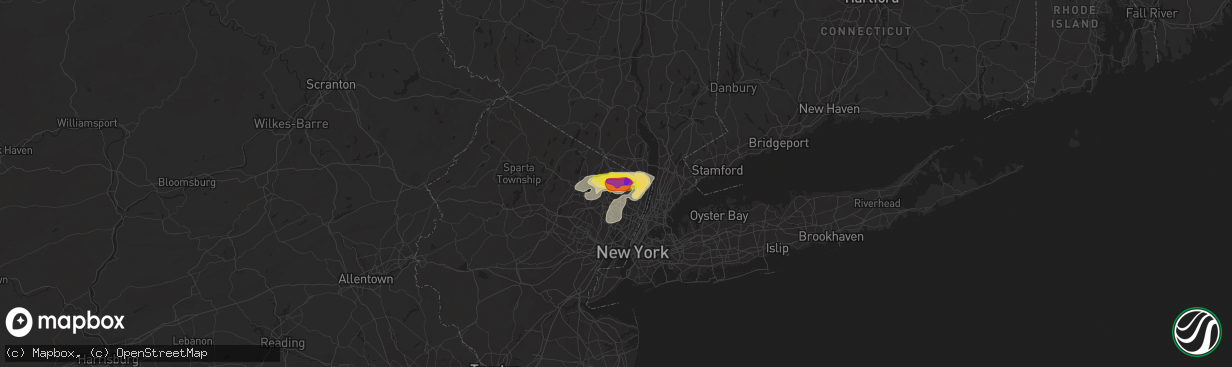 Hail map in Ho Ho Kus, NJ on July 8, 2021