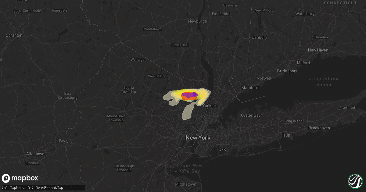 Hail map in Midland Park, NJ on July 8, 2021