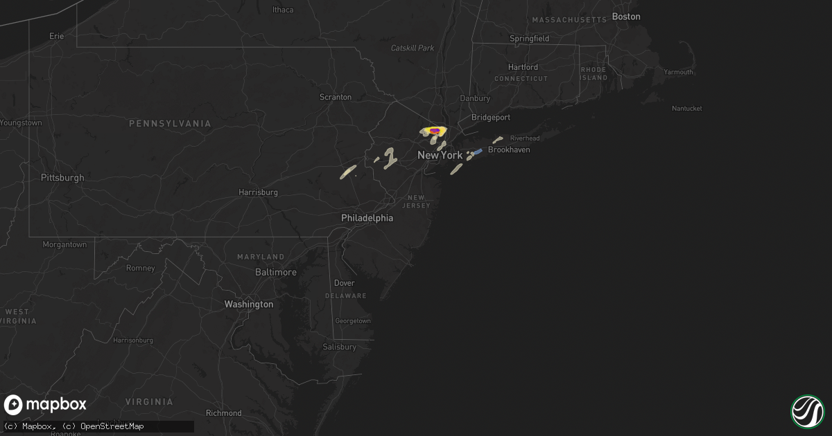 Hail map in New Jersey on July 8, 2021