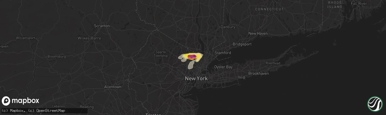 Hail map in Township Of Washington, NJ on July 8, 2021