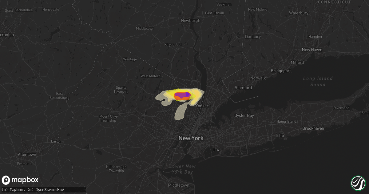 Hail map in Township Of Washington, NJ on July 8, 2021