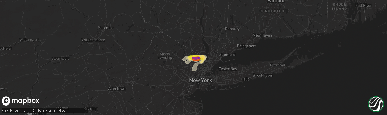 Hail map in Waldwick, NJ on July 8, 2021