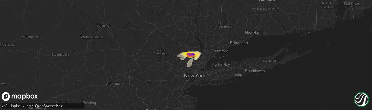 Hail map in Wyckoff, NJ on July 8, 2021