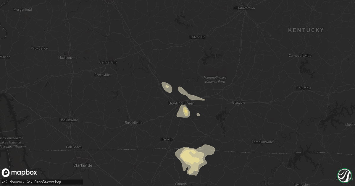 Hail map in Bowling Green, KY on July 8, 2022