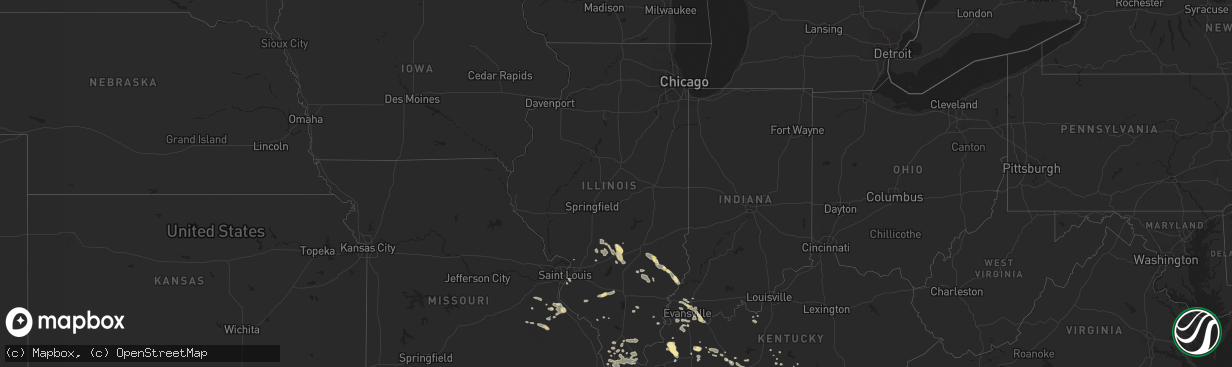 Hail map in Illinois on July 8, 2022