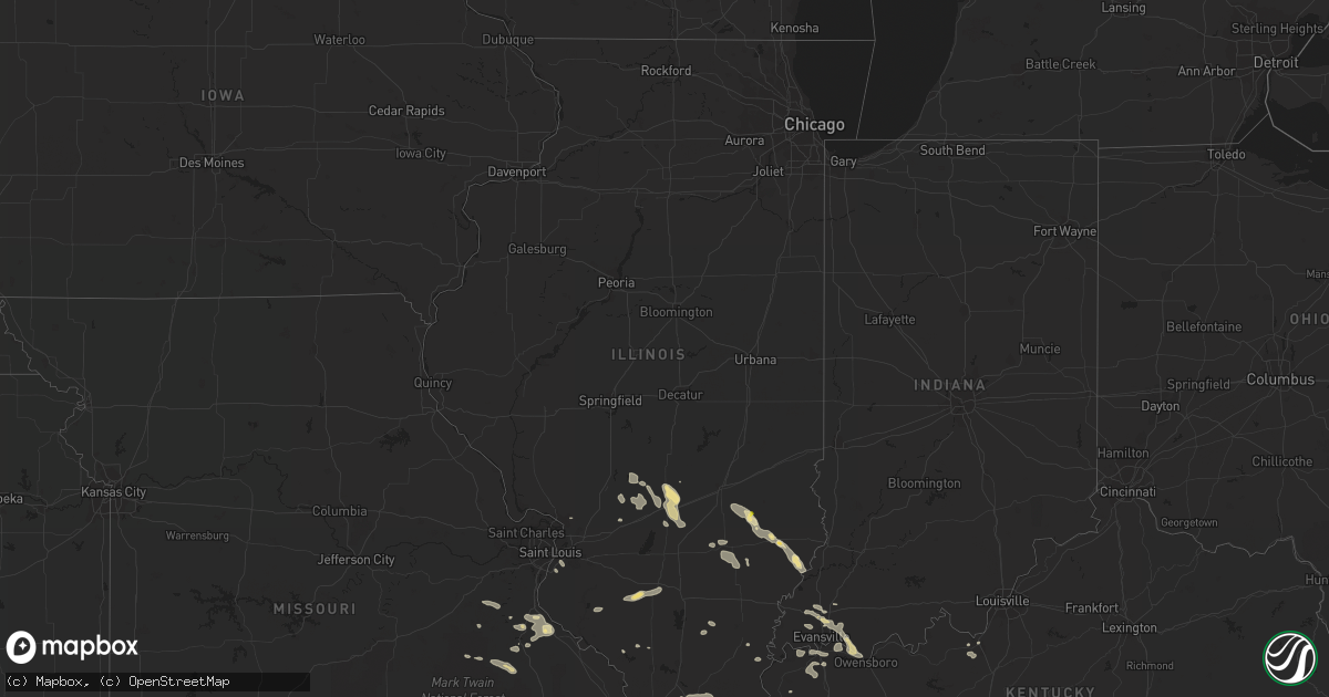 Hail map in Illinois on July 8, 2022