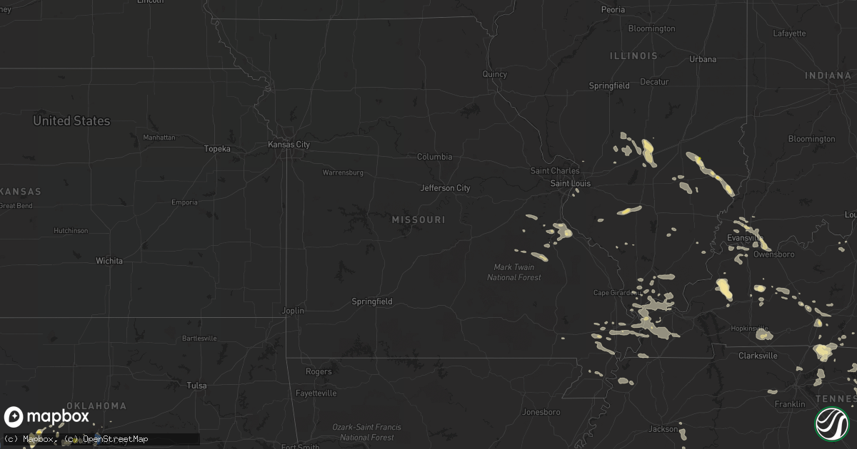 Hail map in Missouri on July 8, 2022