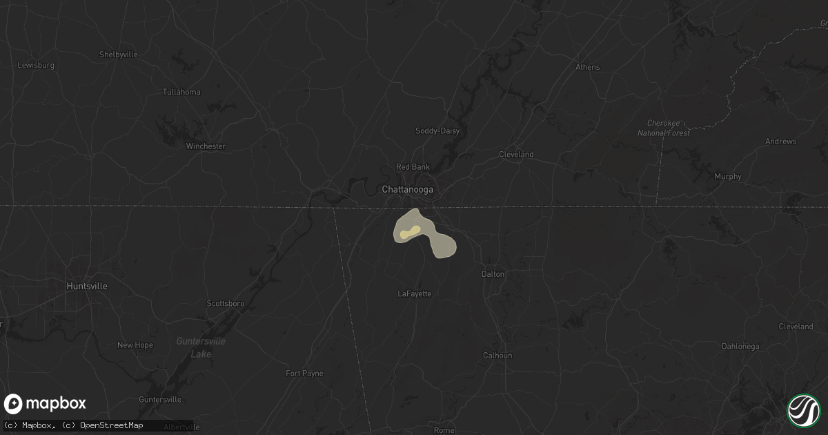 Hail map in Rossville, GA on July 8, 2022