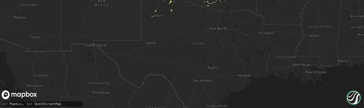 Hail map in Texas on July 8, 2022