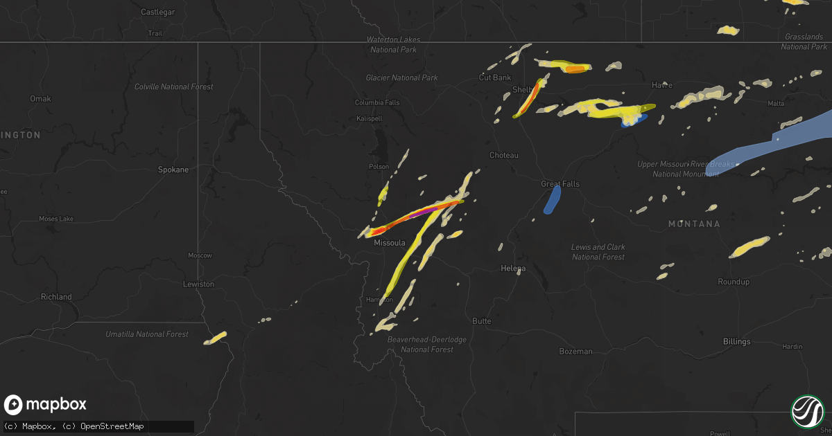 Hail map on July 8, 2022