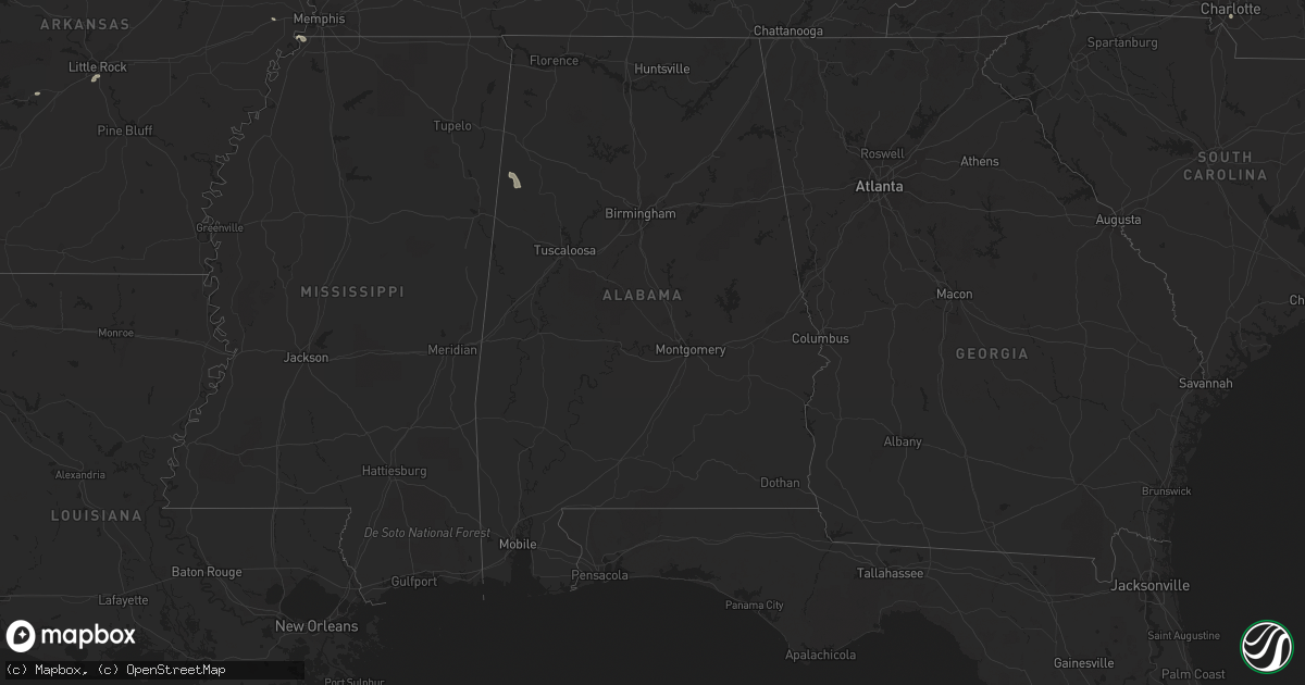 Hail map in Alabama on July 8, 2023