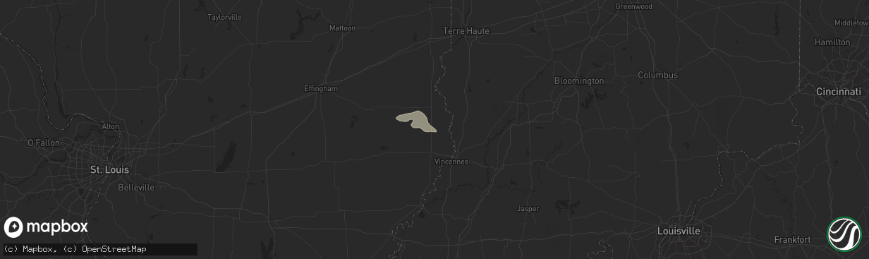 Hail map in Flat Rock, IL on July 8, 2023