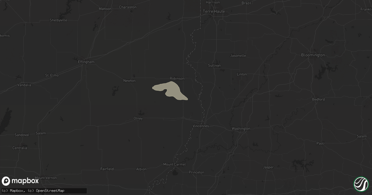 Hail map in Flat Rock, IL on July 8, 2023