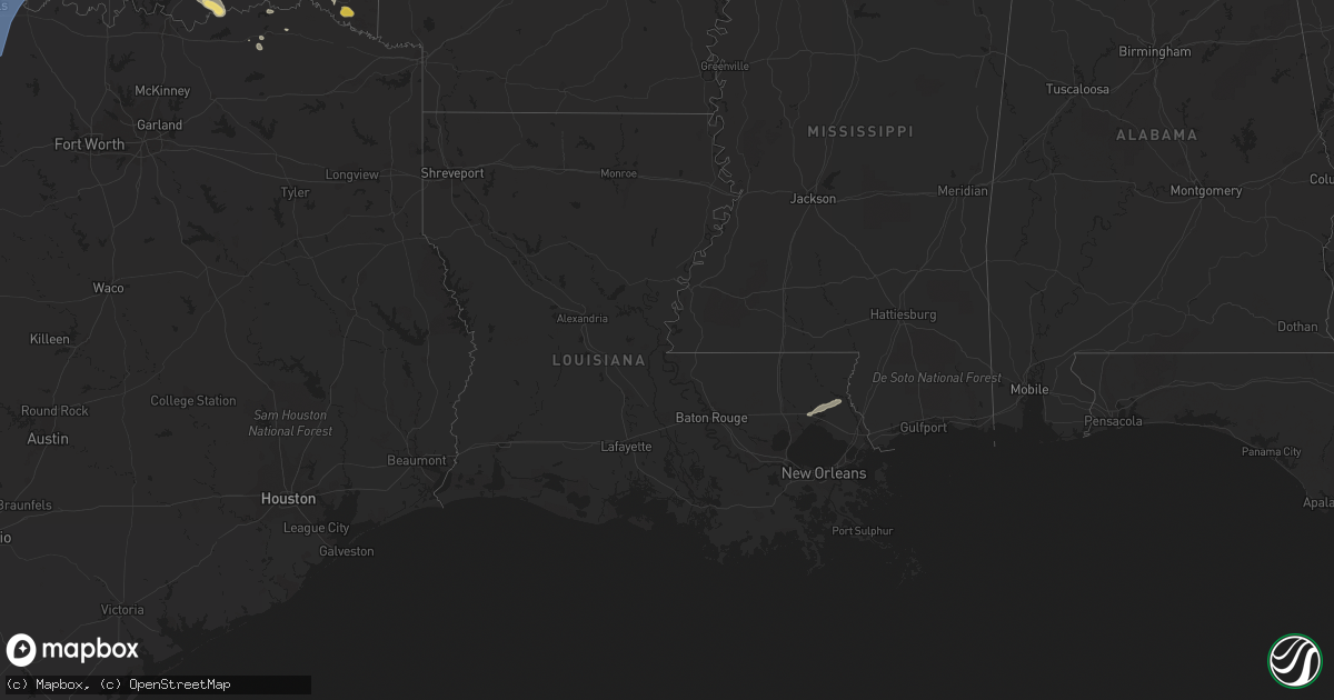 Hail map in Louisiana on July 8, 2023