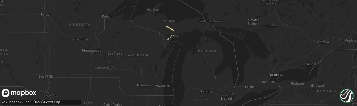 Hail map in Michigan on July 8, 2023