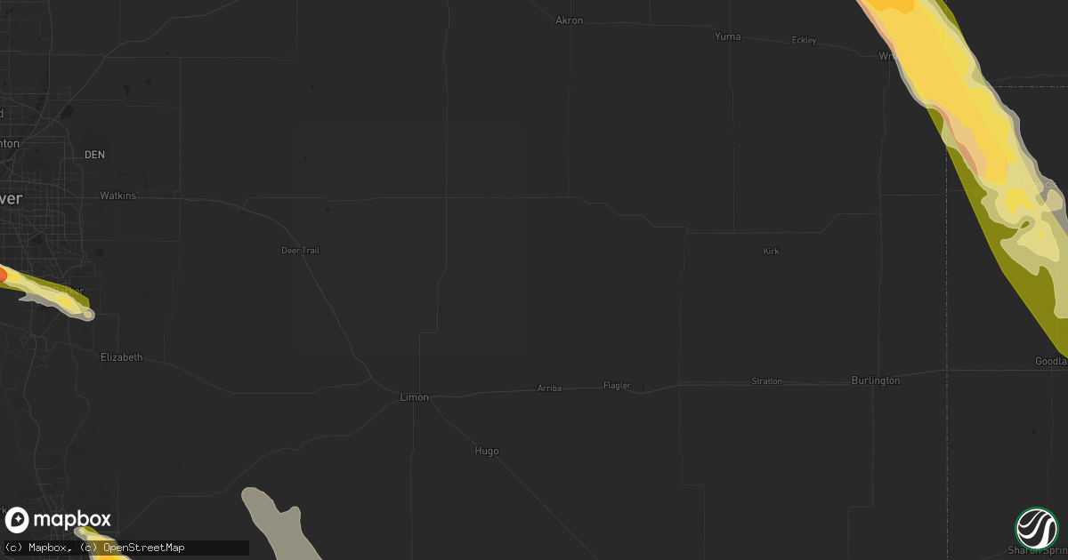 Hail map in Minatare, NE on July 8, 2023