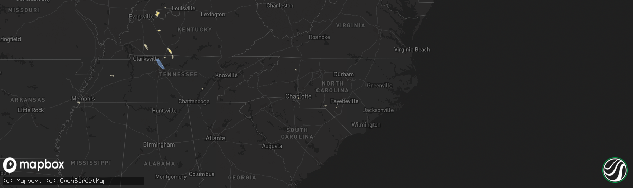 Hail map in North Carolina on July 8, 2023