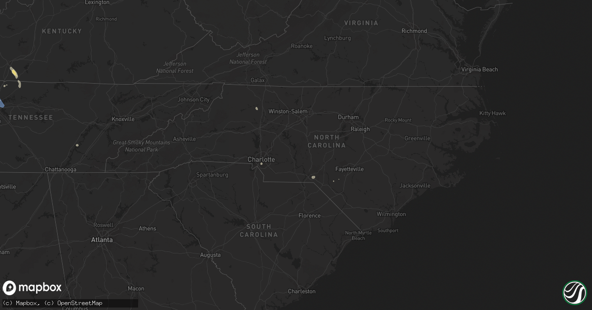 Hail map in North Carolina on July 8, 2023