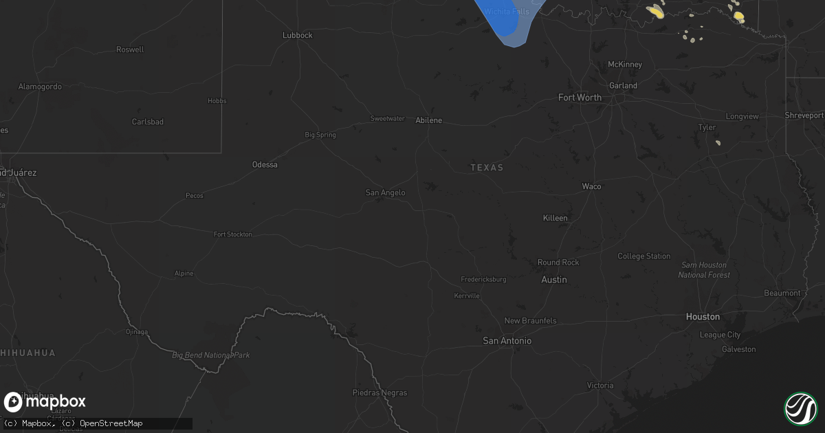 Hail map in Texas on July 8, 2023