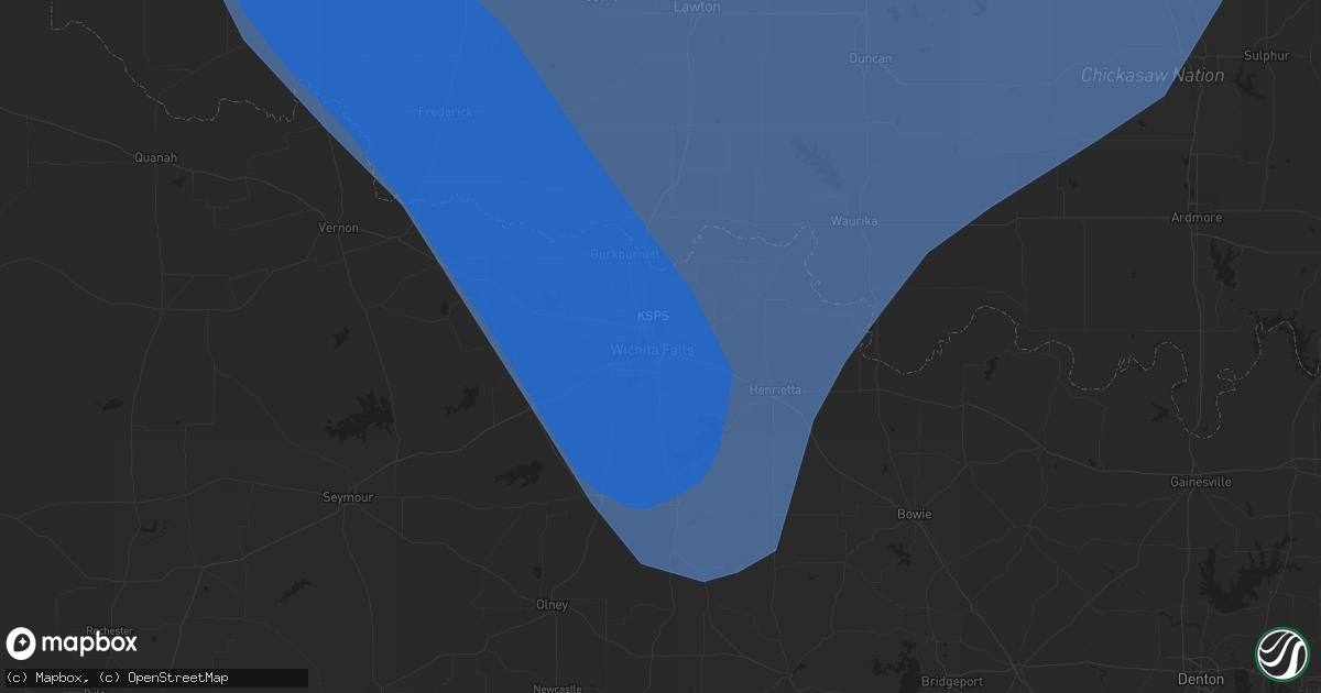 Hail map in Wichita Falls, TX on July 8, 2023