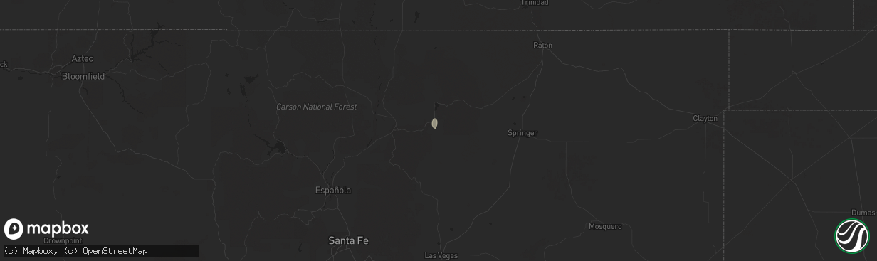 Hail map in Angel Fire, NM on July 8, 2024