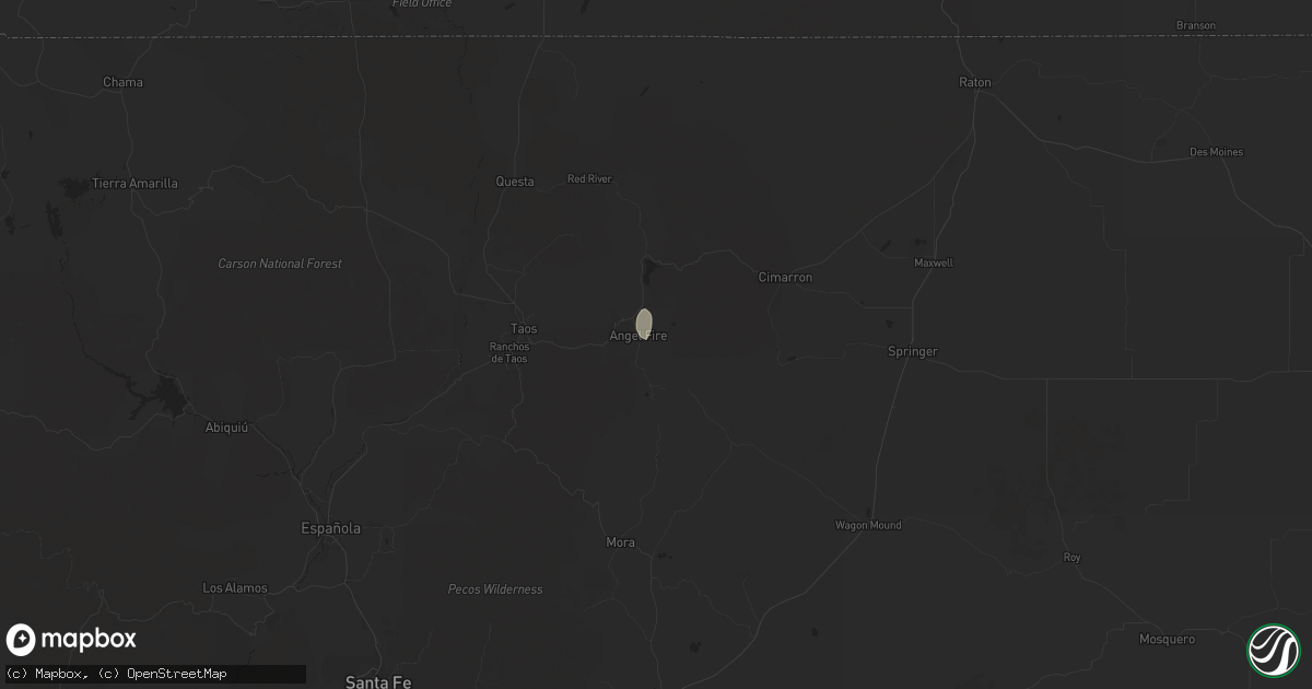 Hail map in Angel Fire, NM on July 8, 2024