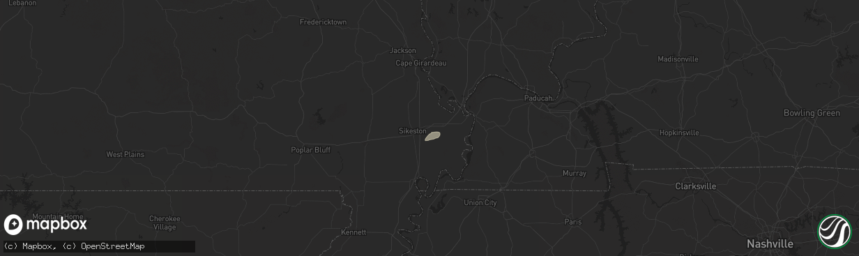 Hail map in Bertrand, MO on July 8, 2024