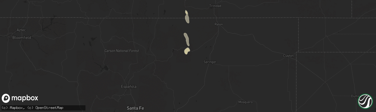 Hail map in Cimarron, NM on July 8, 2024